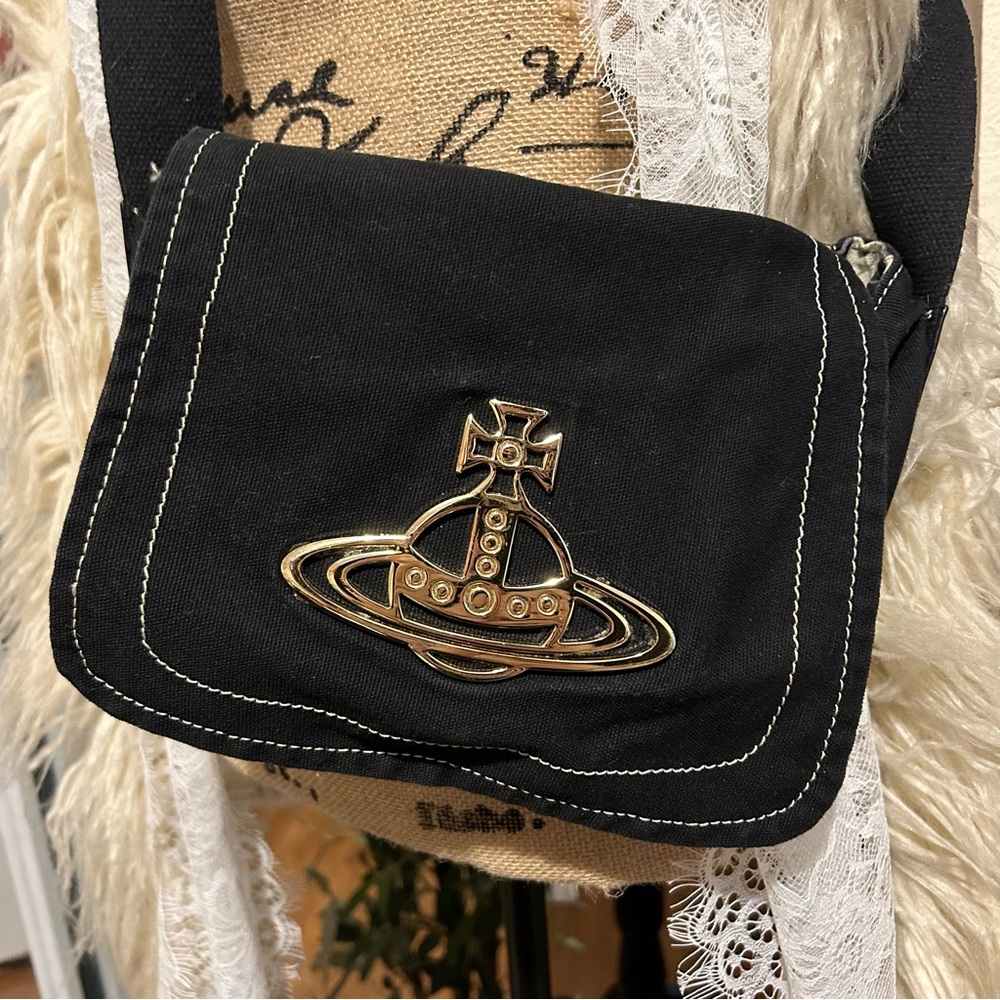 Vivienne Westwood Black Bag with Striped Interior